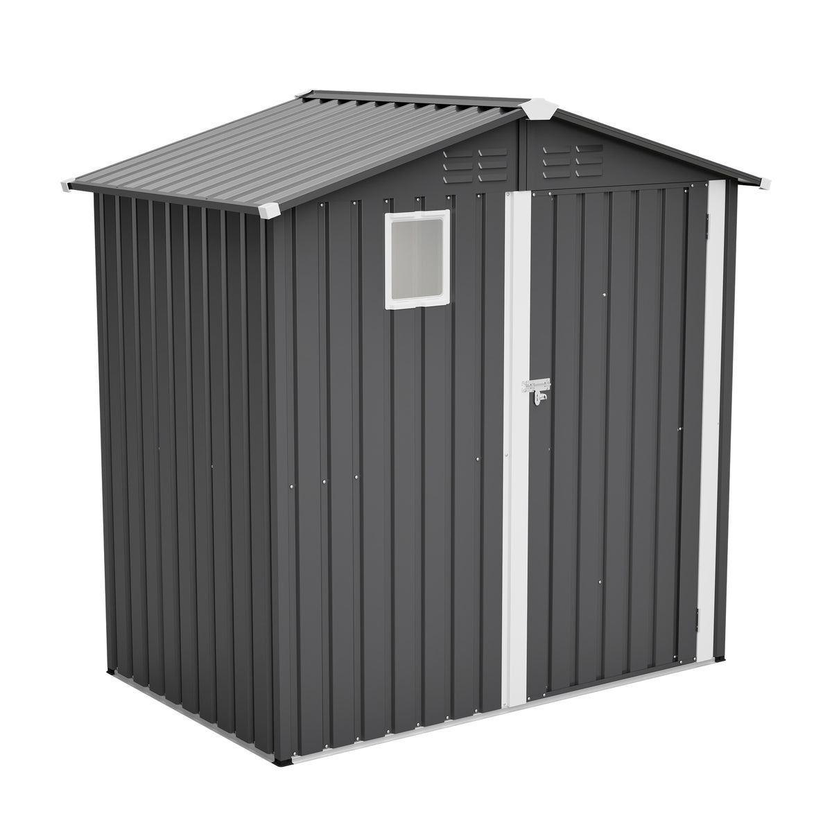 Metal Outdoor Storage Shed 6FT x 4FT, Steel Utility Tool Shed Storage House