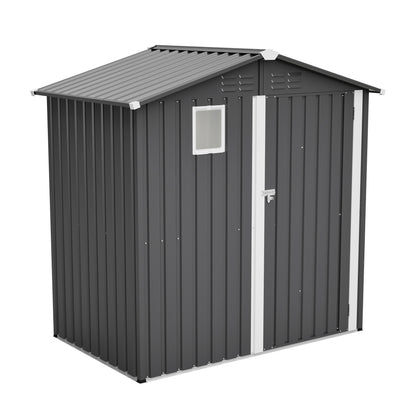 Metal Outdoor Storage Shed 6FT x 4FT, Steel Utility Tool Shed Storage House