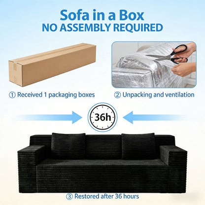 71" 3Setaser Sofa,Corduroy Fabric,Deep Seat Couches,Comfy Loveseat Sofa,No Assembly,1pcs for Living room, Bedroom,Conference room ,Apartment