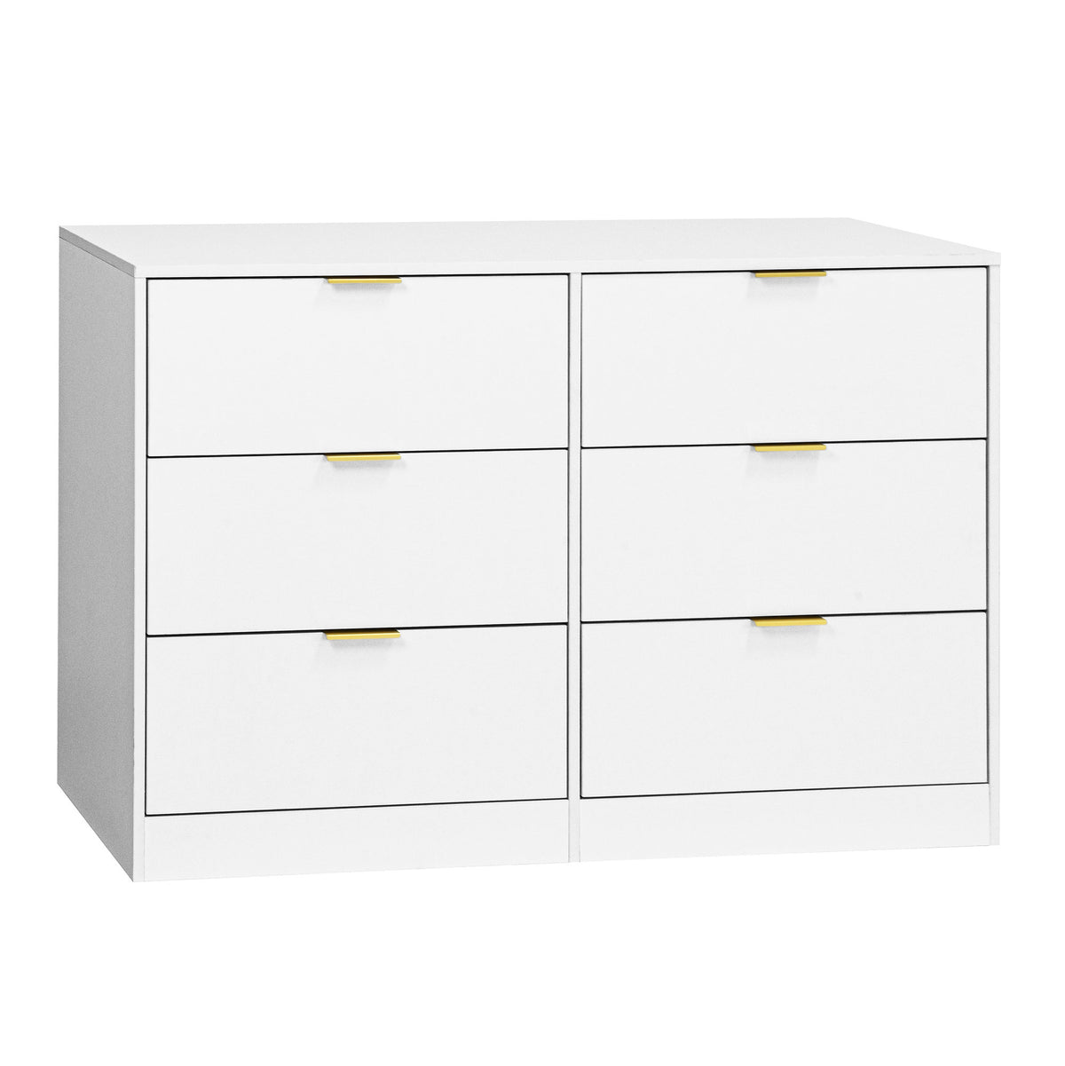 Simply Modern 6-Drawer Dresser, Chest of Drawers for Bedroom, Living Room, Hallway, and Entryway - Large Storage Cabinet White