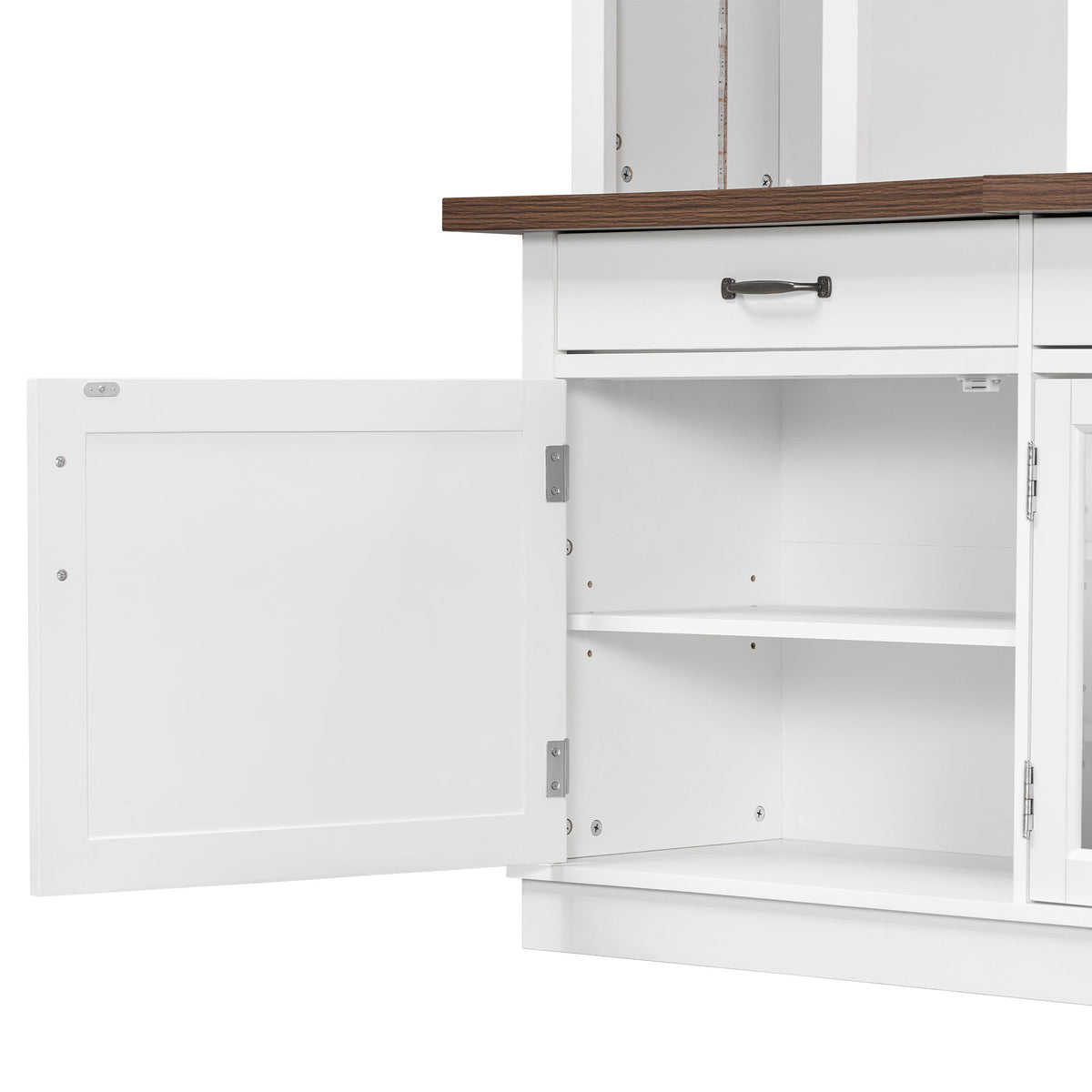 94.3' Extra Long Farmhouse TV Stand with 7-Color LED Lights, Adjustable Shelves & Storage Cabinets, Modern Entertainment Center Media Console for 65 Inch TVs for Living Room