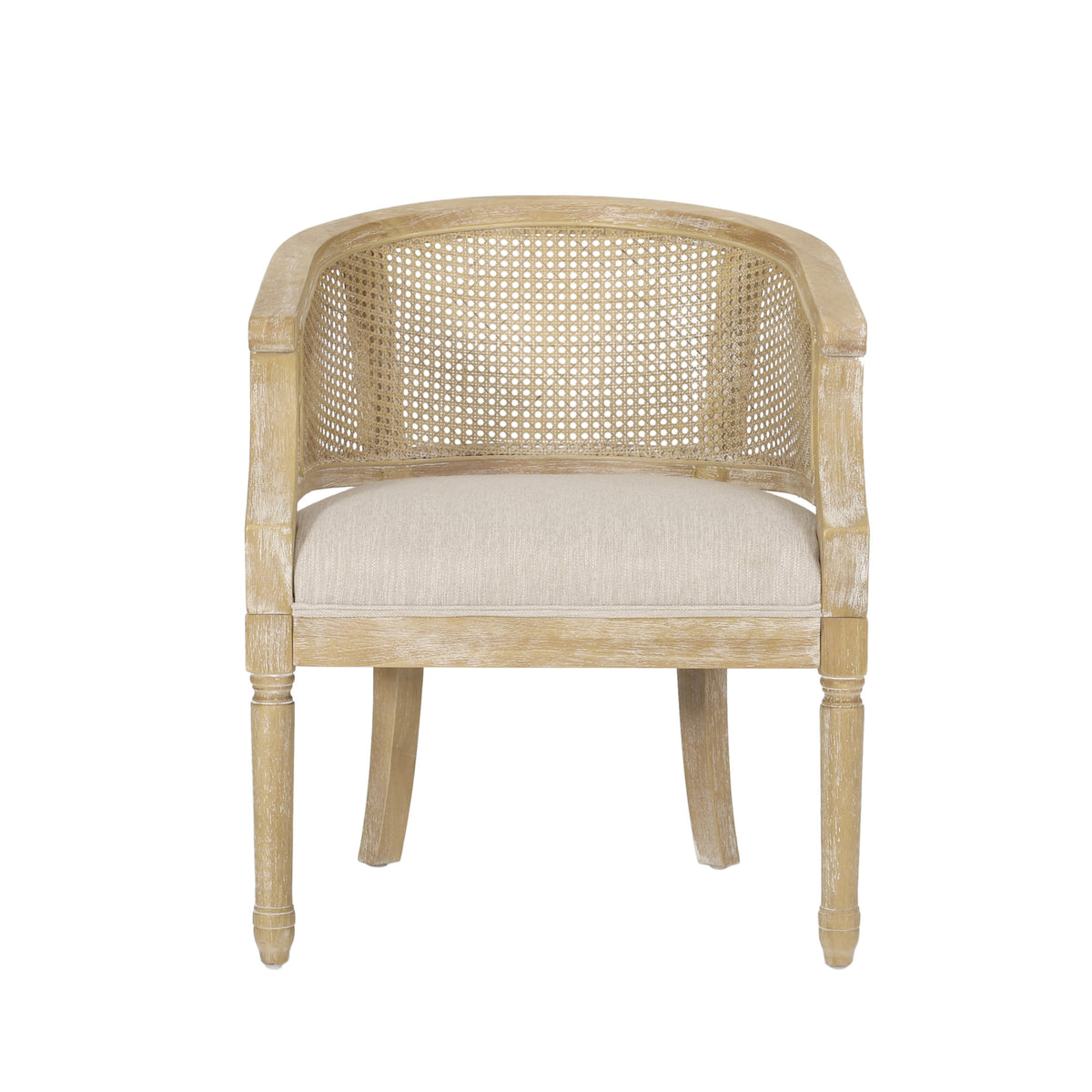 Accent Chair Rubber Wood Beige Natural