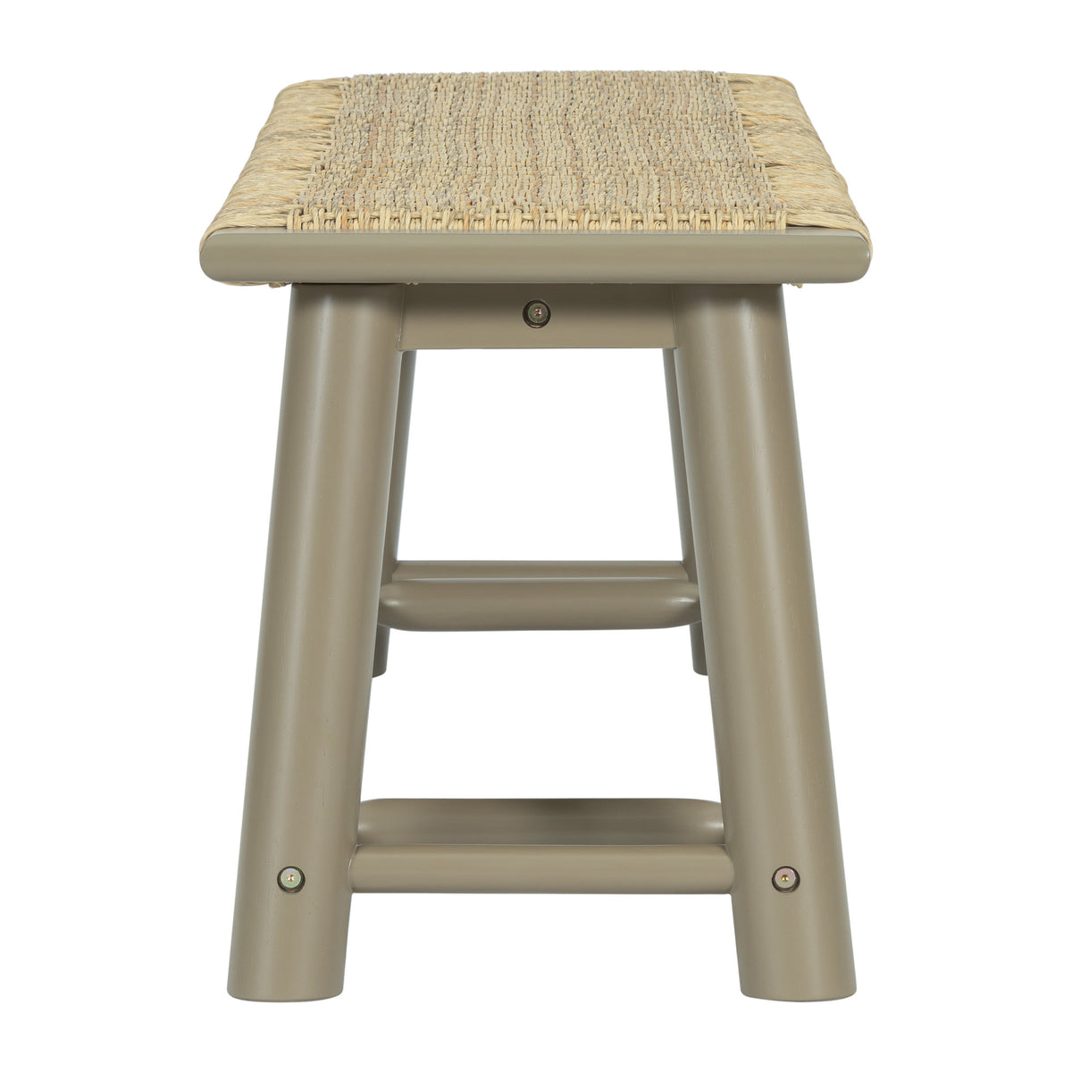 Farmhouse Modern Solid Wood Rattan Bench - 59 Inch Indoor & Covered Outdoor Bench Champagne Finish Multi-Functional Design