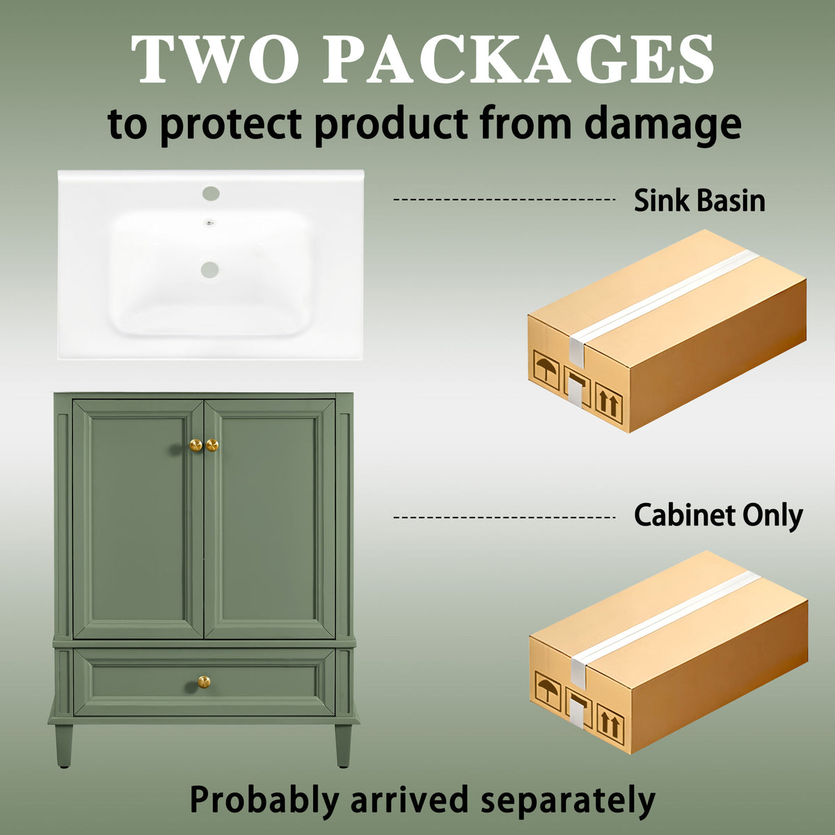 27.8" Modern Bathroom Vanity Set with Reinforced Legs & Painted Surface, Mid-Century Freestanding Bathroom Vanity Sink with Storage, High-end Restroom Vanity Cabinet with Drawer& Hidden Storage Shelvs