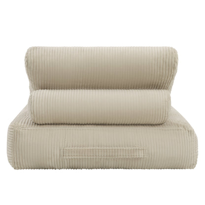 62.9"Corduroy Fabric Beanbag Couch for Living Room, Bedroom & Dorm, Cozy Fluffy Cloud Mini Couch,Corduroy