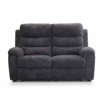 2-Piece Manual Reclining Sofa Set, 3-Seat Sofa +2-Seat Loveseat, Dark Gray