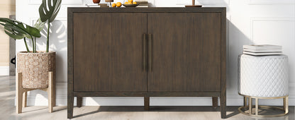 U_STYLE 47.25-Inch Farmhouse Sideboard with Pine Veneer and 2 Doors, Retro Buffet with Adjustable Feet – Model N711P410389B