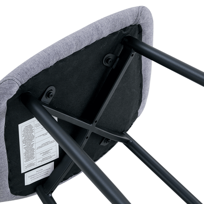 Luxury Simple Chair - Set of 4 Light Gray Linen-Cotton Material High Resilience Dining Chair with Metal Black Leg.Integral metal leg architecture,Suitable for various interior decoration styles.