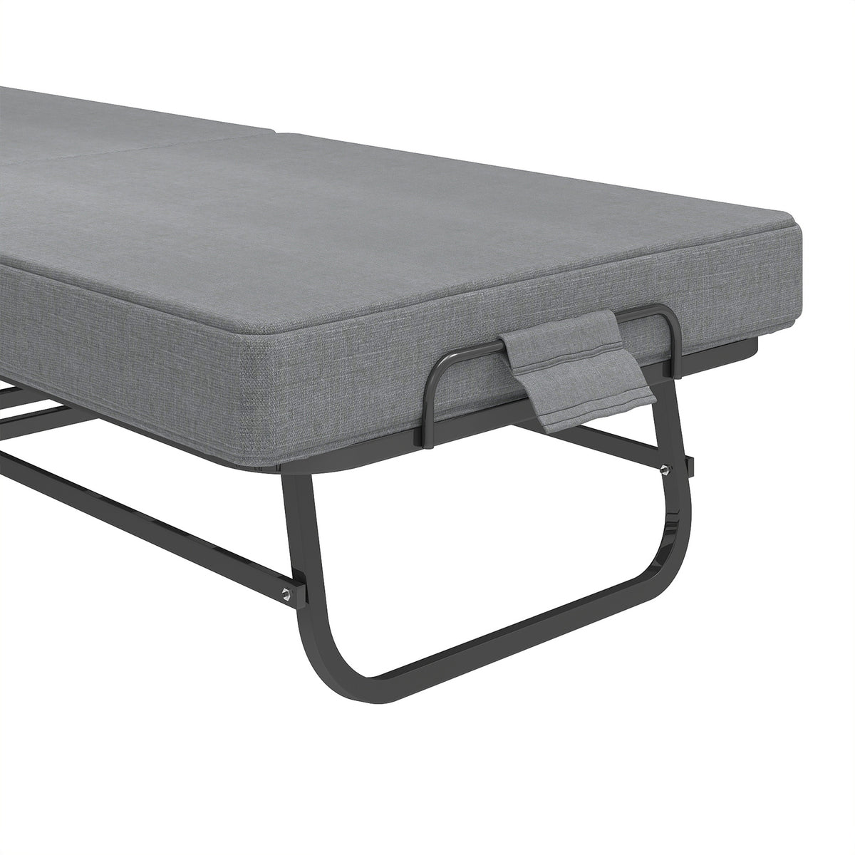 75" Folding Bed with Memory Foam Mattress, 4 Lockable Wheels Portable & Space Saving, Reinforced Steel Frame Quietly Supports 450 lbs, Folds Upright – Essential for Small Apartments & Guest Rooms