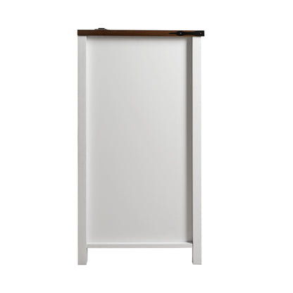 Farmhouse Coffee Bar with Mini Fridge Space & Built-in Charging Station,Large Bar Cabinet with Drawers & Adjustable Shelves for Kitchen, Dining Room, or Living Room, White