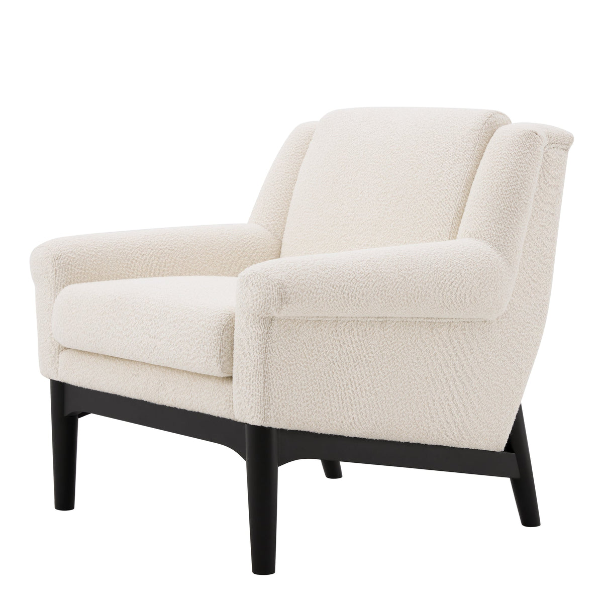 Modern Accent Chair with Flared Arms, Upholstered Lounge Chair, Mid-Century Modern Armchair with Solid Wood Legs, Ergonomic Reading Chair