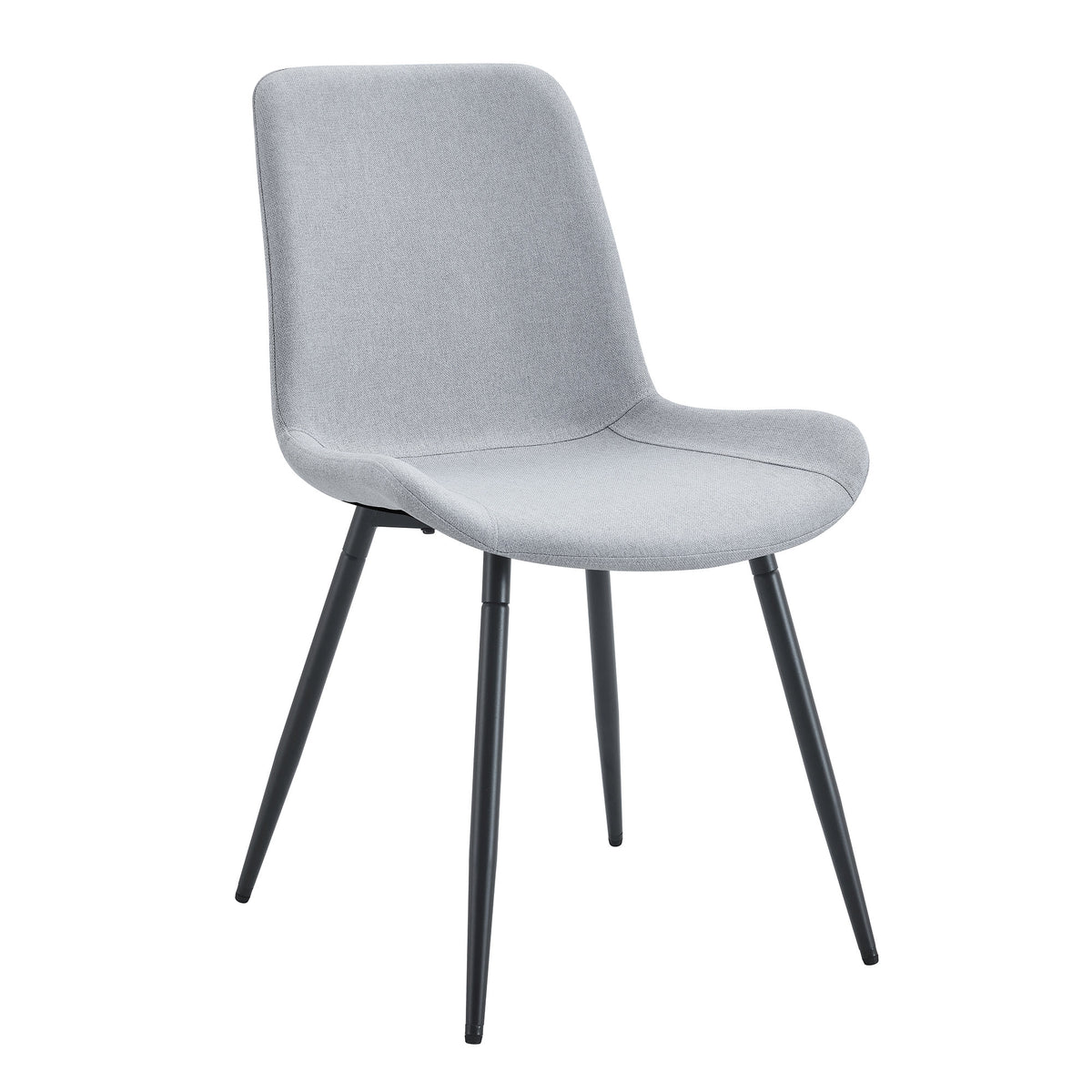 Comfortable Linen-Cotton Dining Chair Set - Four Pieces in Light Gray.Integrated Seat and Backrest, Linen-Cotton Material