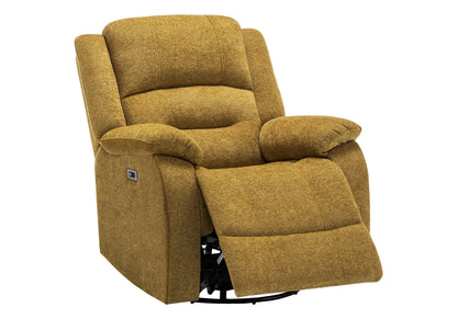 Reclining Chair, 34" Wide, Power Recliner, Usb Ports Included, Large, Upholstered, Swivel, Glider, Transitional