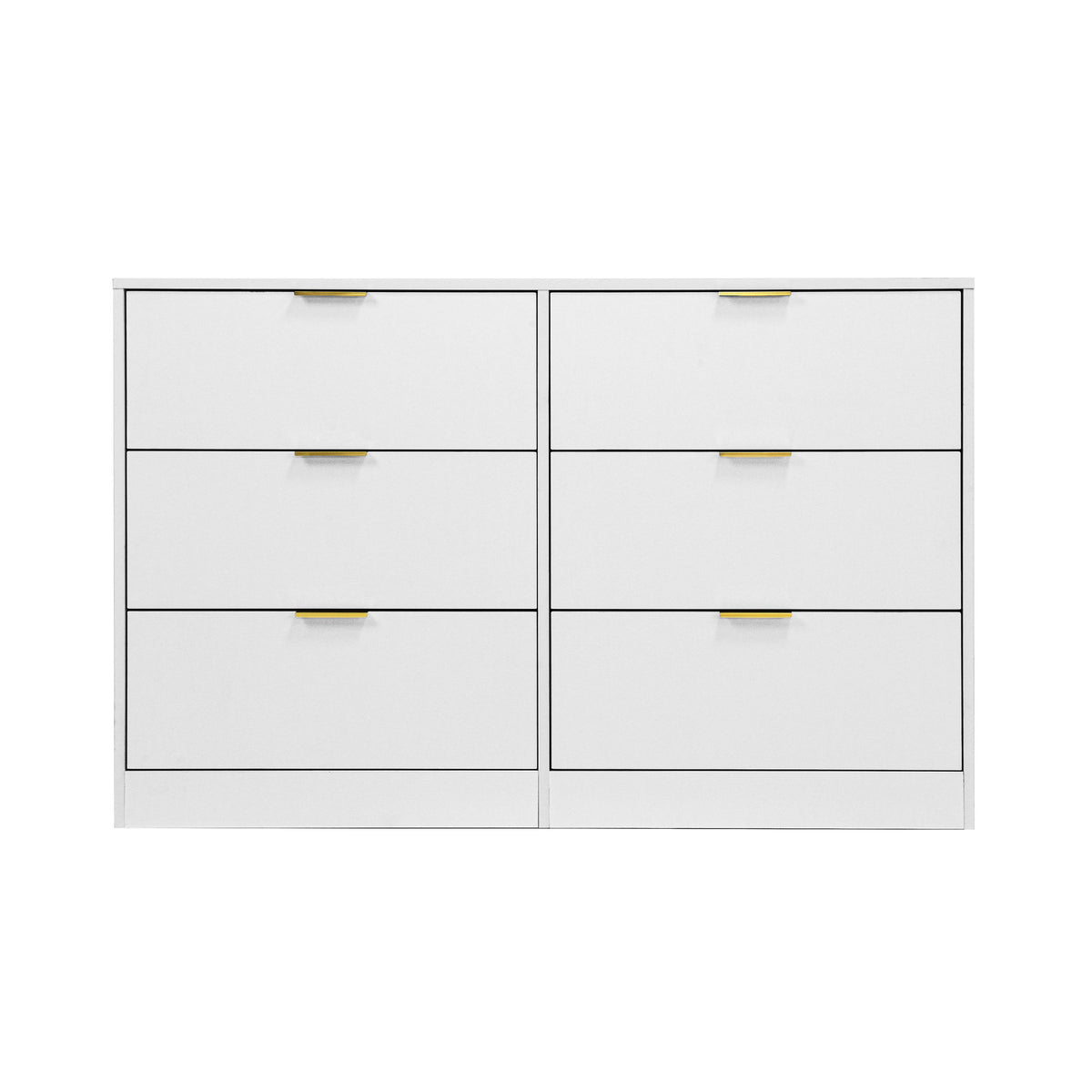 Simply Modern 6-Drawer Dresser, Chest of Drawers for Bedroom, Living Room, Hallway, and Entryway - Large Storage Cabinet White