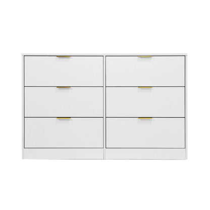 Simply Modern 6-Drawer Dresser, Chest of Drawers for Bedroom, Living Room, Hallway, and Entryway - Large Storage Cabinet White