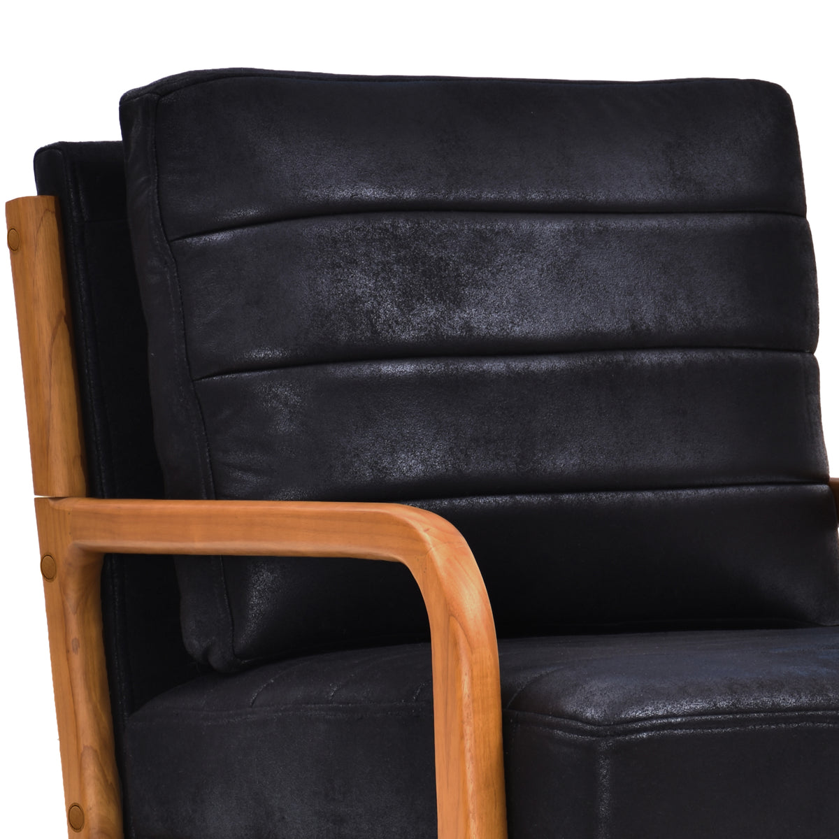 Foil fabric wood armchair