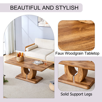Modern simple luxury rectangular coffee table in wood color. The computer desk. The game table. Suitable, terrace, kitchen. 47 'x 25.6" 18"