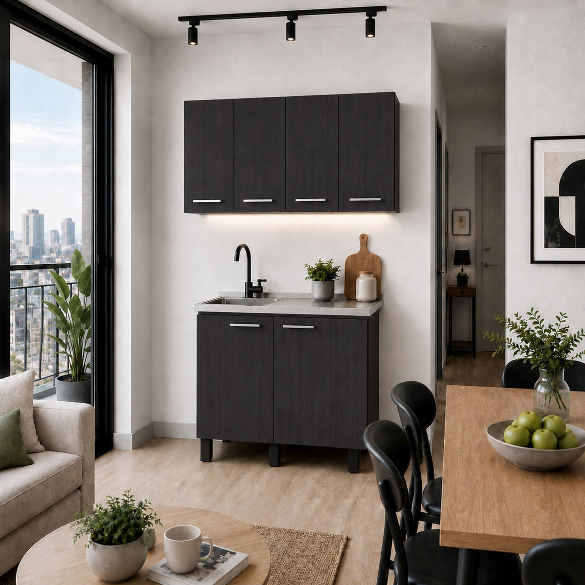 Wenge 2-Piece Kitchen Sink Cabinet Set