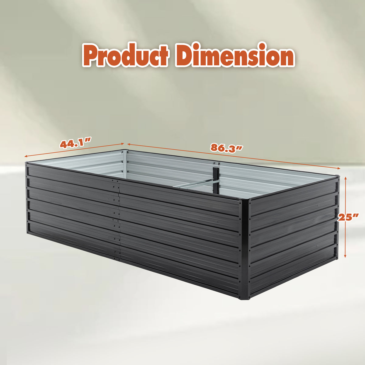 Metal Raised Garden Bed Outdoor 7.2x3.6x2 FT Galvanized Raised Garden Bed Kit, Vegetable Boxes-Rectangle Metal Flower Box