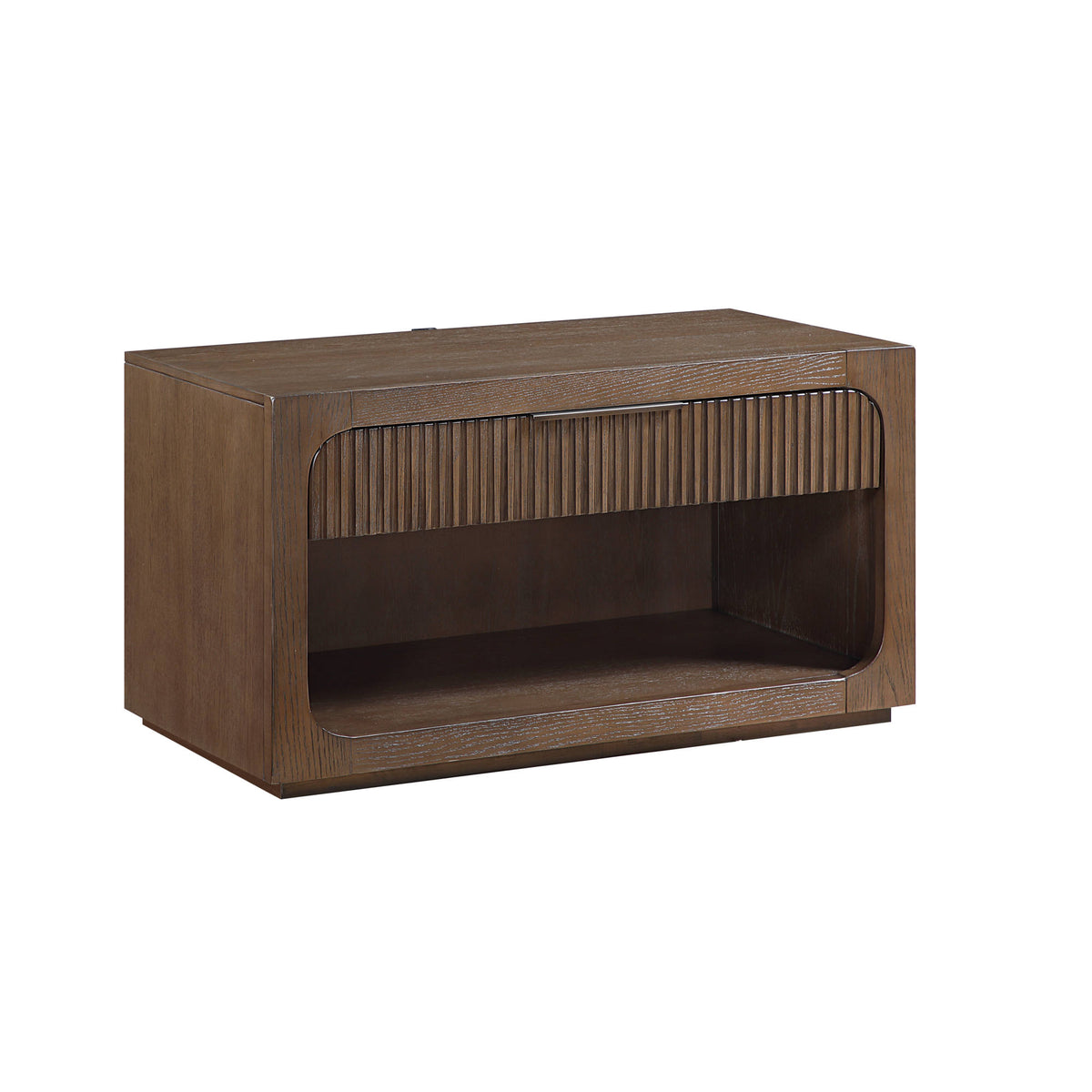 Leanna Brown Oak Nightstand w/Wood Top