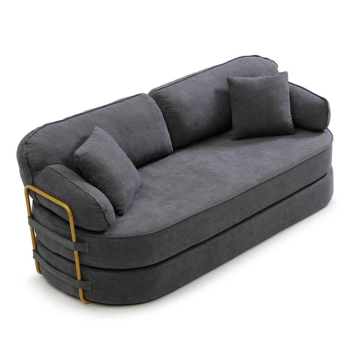 78.3" Queen Sleeper Sofa Bed, No Assembly Convertible Pull Out Futon Couch with Removable Backrest