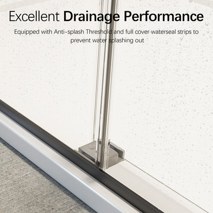46-48" W * 76" H Frameless Double Sliding Soft-Close Shower Door, Bathroom Sliding Shower Door, 5/16" Thick SGCC Tempered Glass Door