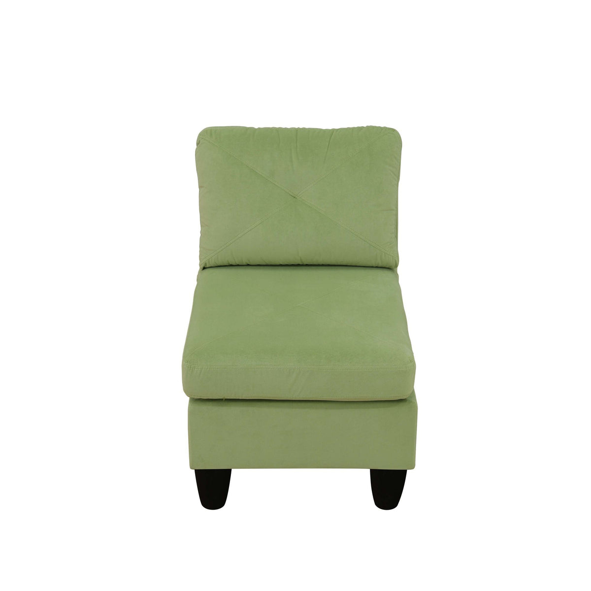 95.5 x 75 Inches Width Apple Green Modular L-Shaped Sectional Sofa 6-Seater 4-Piece Massa Flannel  Fabric Couch with Chaise