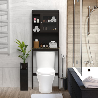 Modern Over The Toilet Space Saver Organization Wood Storage Cabinet for Home, Bathroom - Espresso