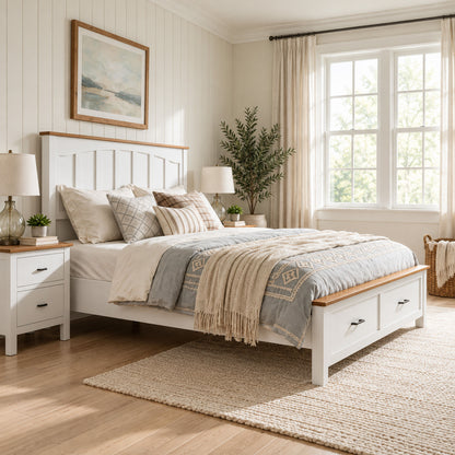 Queen Size Farmhouse Metal Bed Frame, Platform Bed , Mattress Foundation with Wood Support Slats, No Box Spring Needed, Noise Free.