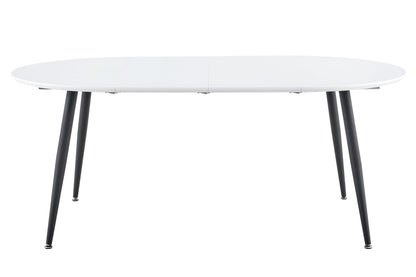 Using a clever telescopic mechanism, this white medium density fiberboard tabletop is paired with black metal legs, resulting in a smooth and delicate surface. Its unique design creates a smooth.