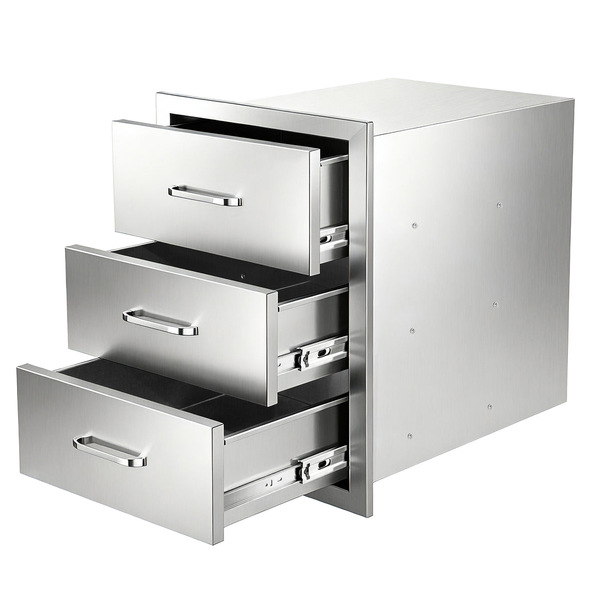 Outdoor Kitchen Drawers Stainless Steel, Flush Mount Triple Drawer,  18Wx23Hx23D with Stainless Steel Handle, BBQ Drawers for Outdoor Kitchens or BBQ Island