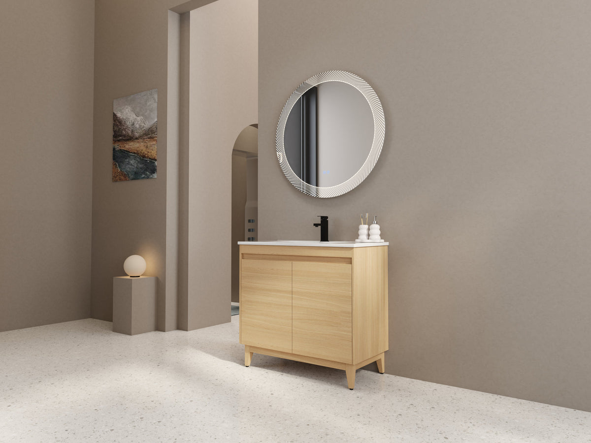 36" Freestanding Bathroom Vanity With Ceramic Sink