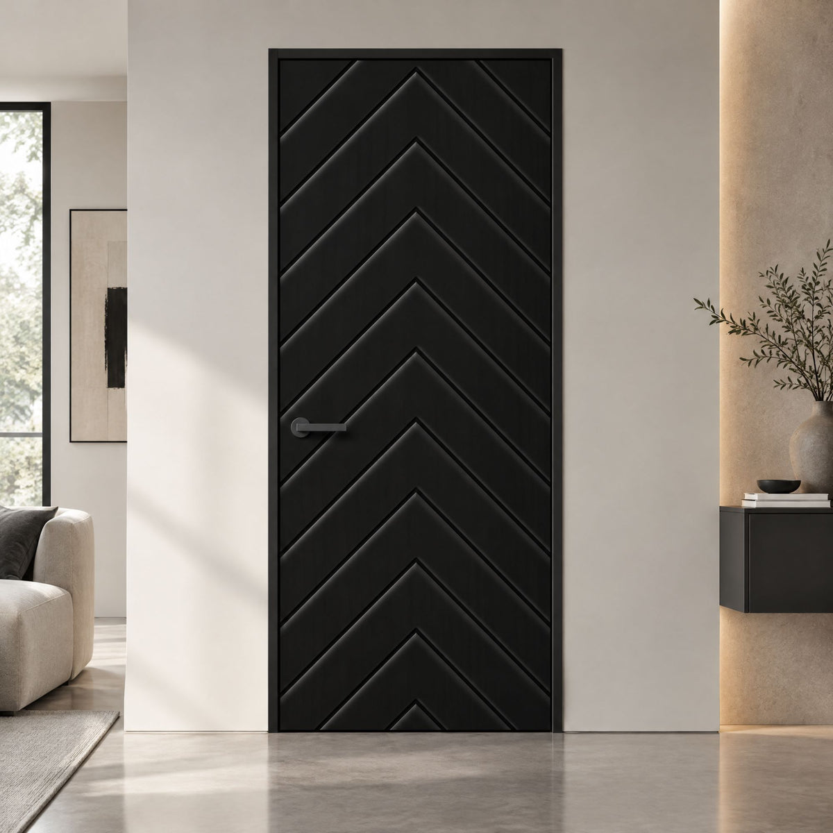 28 in. x 84 in. Hollow Core Black Painted Composite MDF Interior Door Slab