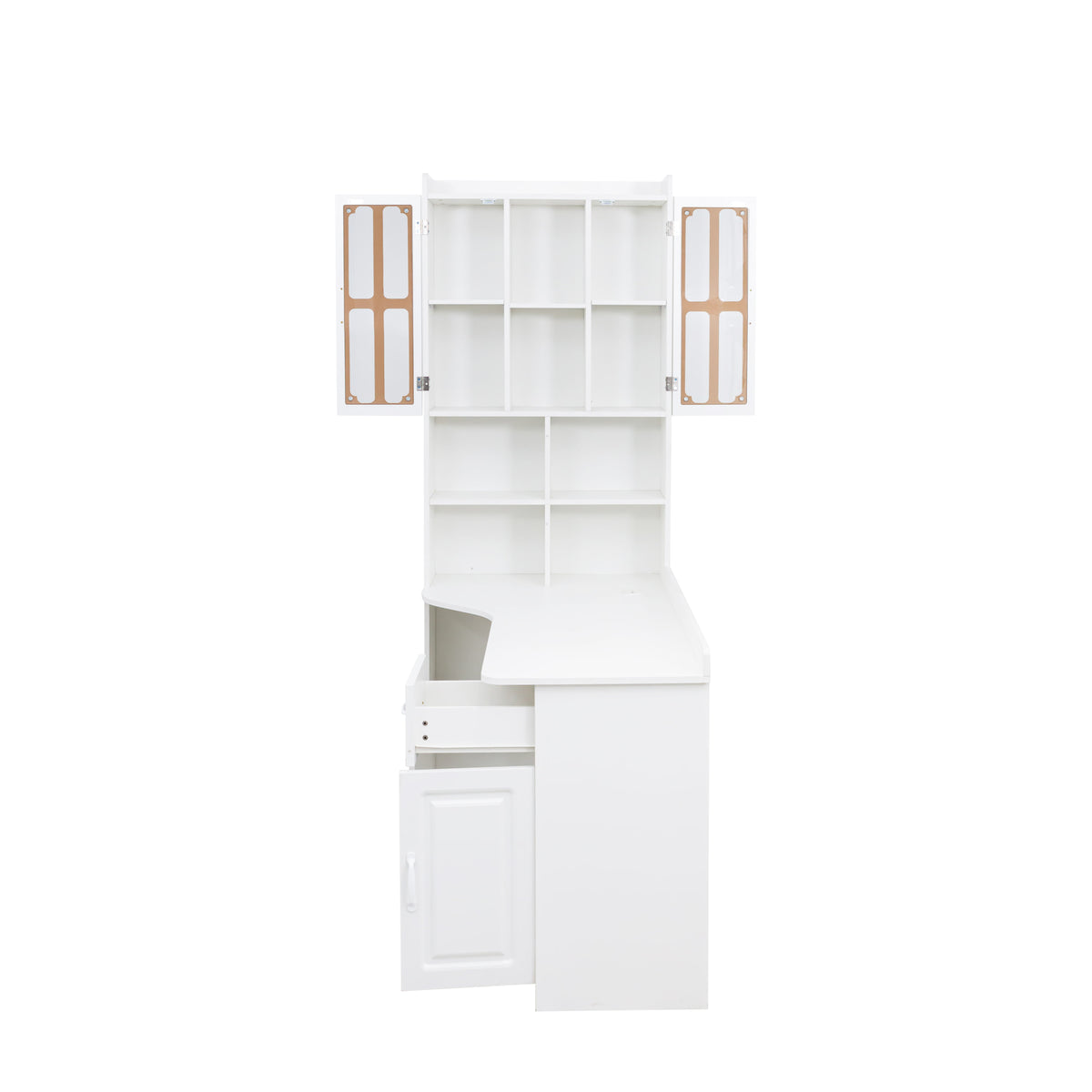 L-Shaped Corner Computer Desk for Home Office or Study desk, Study Modern Style Table with Drawers, Bookshelf & Hutch – Model W331S00169