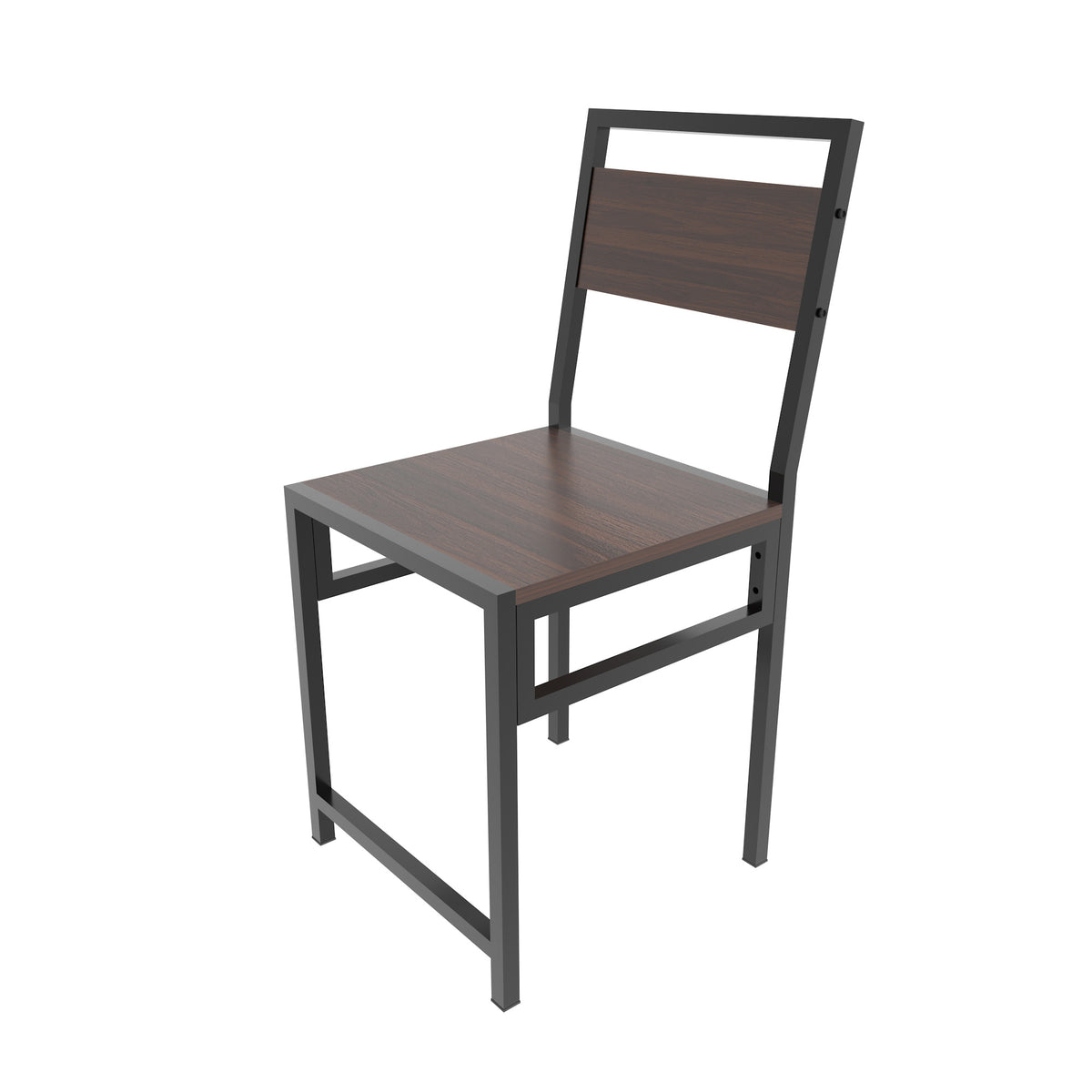 4-Piece Rectangular Dining Table Set with 4 Chairs, Industrial Wood Grain Kitchen Table with Built-in Wine Storage Rack, Space Saving Metal Frame Dinner Furniture for Apartment Kitchen Dining Room