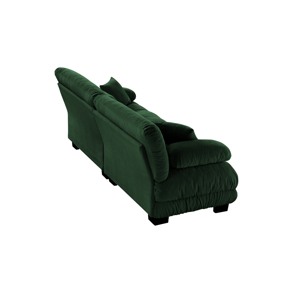 Cloud Couch 2 Seater Sofa, Chenille 2 - Seat sofa with 2 Lumbar pillows and 2 throw pillows, Chenille Green