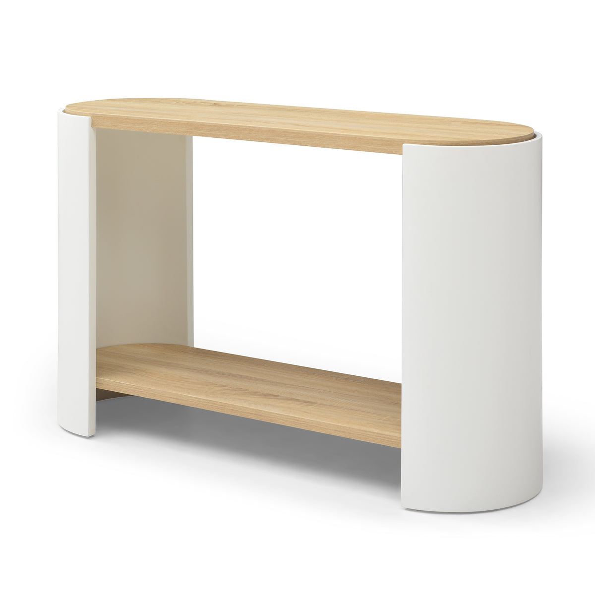 End Table, Small Side Table, Nightstand with 2-Layer Storage Shelves, Sofa Table for Small Spaces, Living Room, Bedroom, Stable Frame, Easy Assembly, (Natural color and white)