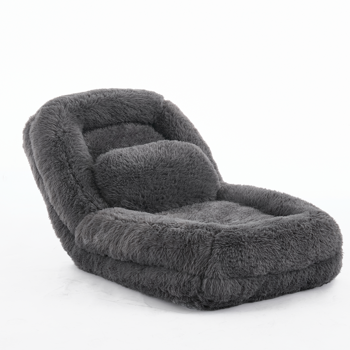[NEW ARRIVED] [VIDEO PROVIDED] Human Dog Bed,Lazy Sofa,5-Position Adjustable Convertible,Floor Gaming Chair,bedroom, living room,Suitable for gaming, meditation,relaxation,Plush Fabric,Dark Gray