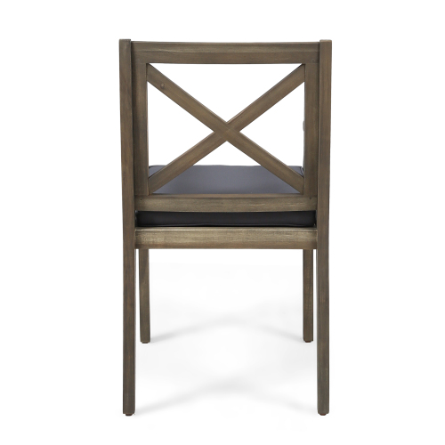 Perla Dining Chair, 2PCS with 2 Cushions, grey