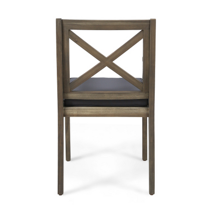 Perla Dining Chair, 2PCS with 2 Cushions, grey