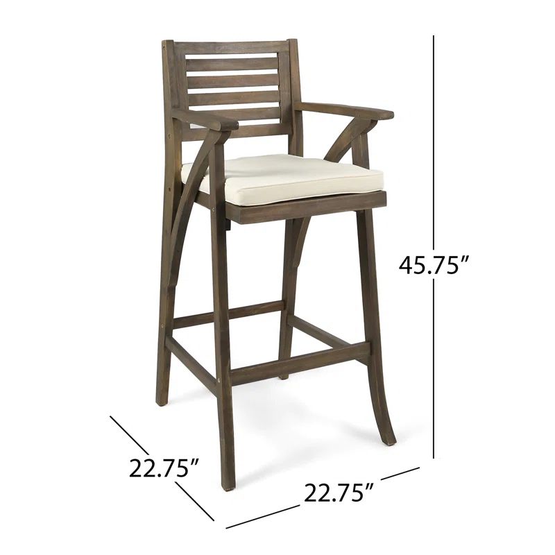 HERMOSA 2PC BARSTOOL - GREY