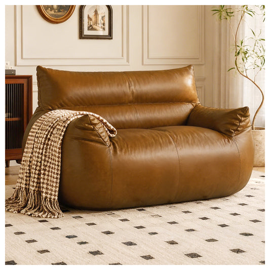 PBPMSR--Bean Bag Chair,Bean Bag Sofa - Large Bean Bag Sofa for Adults, Teens, and Children for Living Rooms, Bedroom, Dorm,Tech Fabric with faux‑leather appearance,Brown