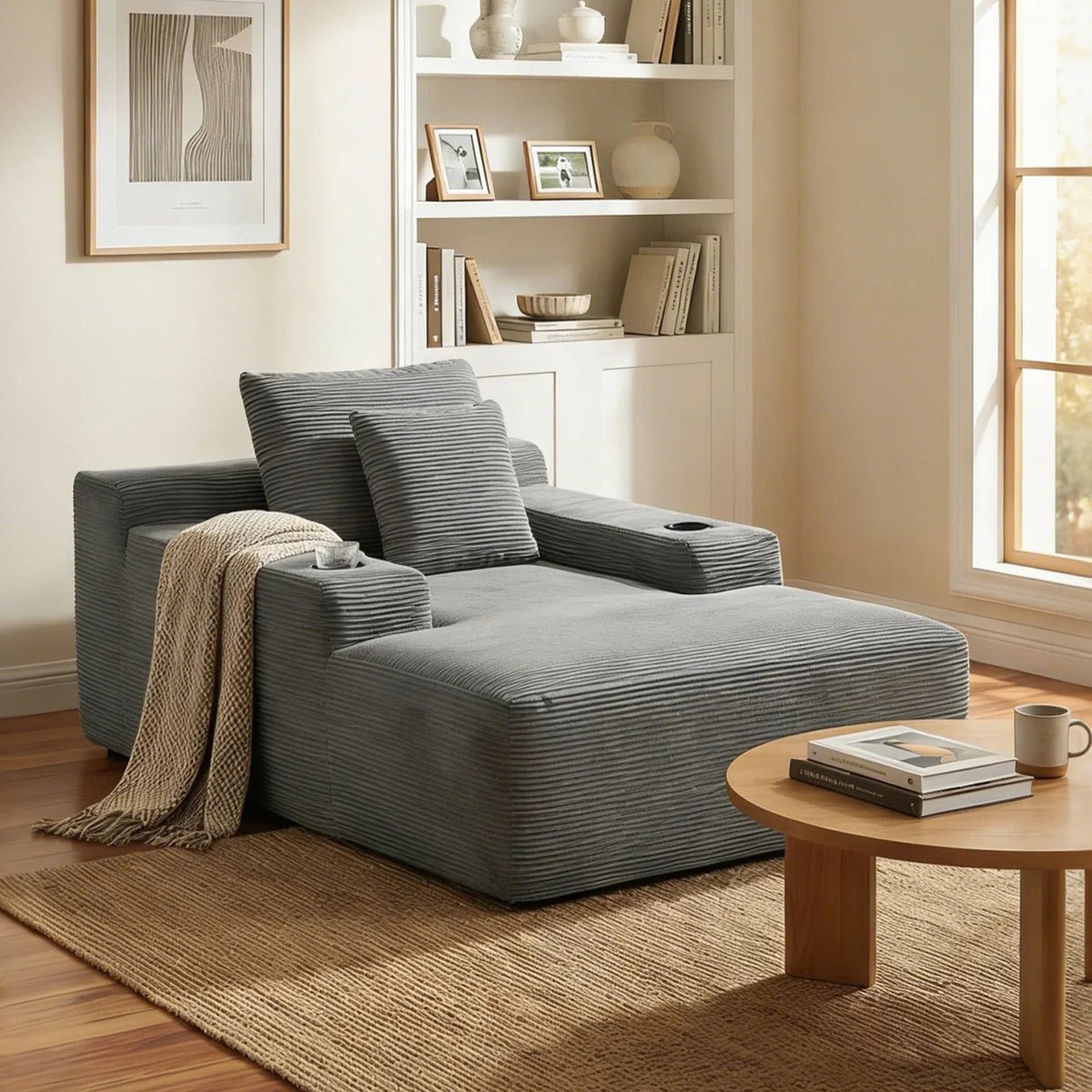 Morpheus Oversized Compressed Single Sofa,Grey