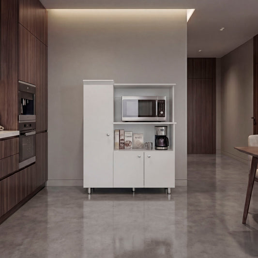 Lilo Kitchen Pantry Storage Cabinet with Microwave Shelf and 2 Hutch Cabinet with Enclosed Storage