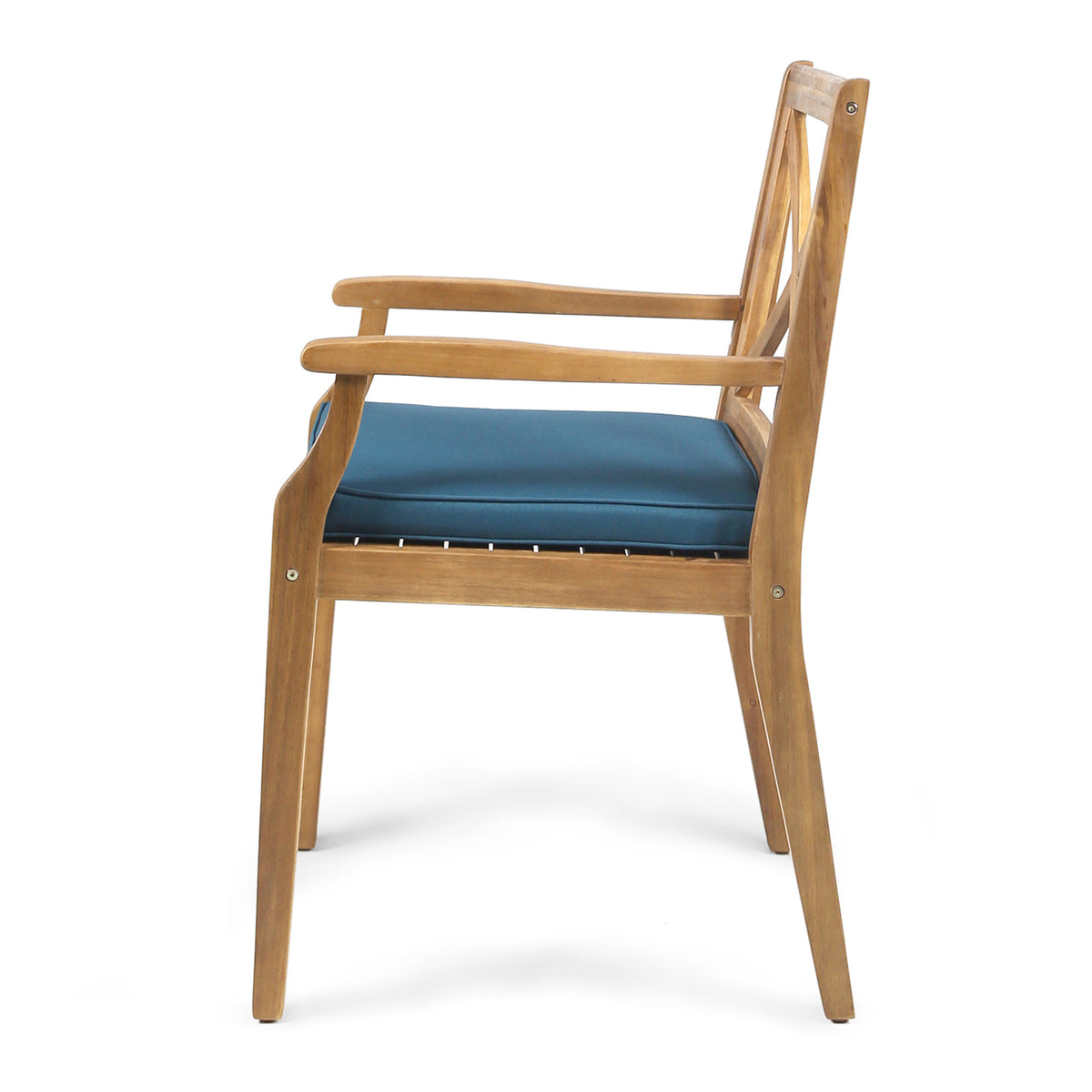 Perla Dining Chair, 2PCS with 2 Blue Cushions