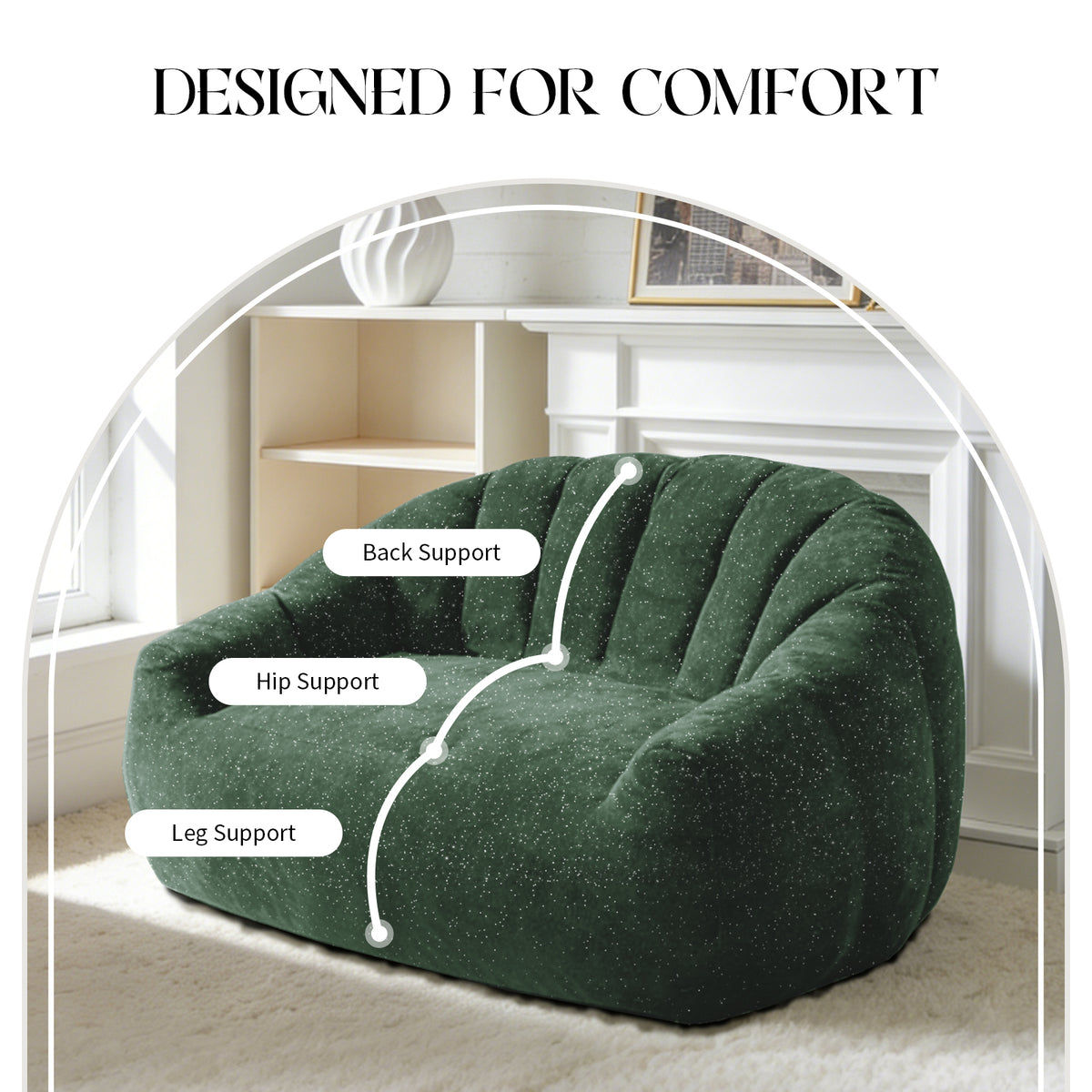 [Starry Sky] Bear Paw Sofa,Comfy Beanbag Chair with Spacious Design Oversized Bean Bag Sofa with Armrest with Filler for Living Room Bedroom.Shiny Silver Thread Faux Fur Plush.