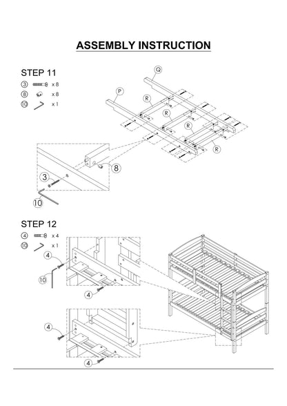 Twin Over Twin Transitional Bunk Bed Arch Design Espresso Finish
