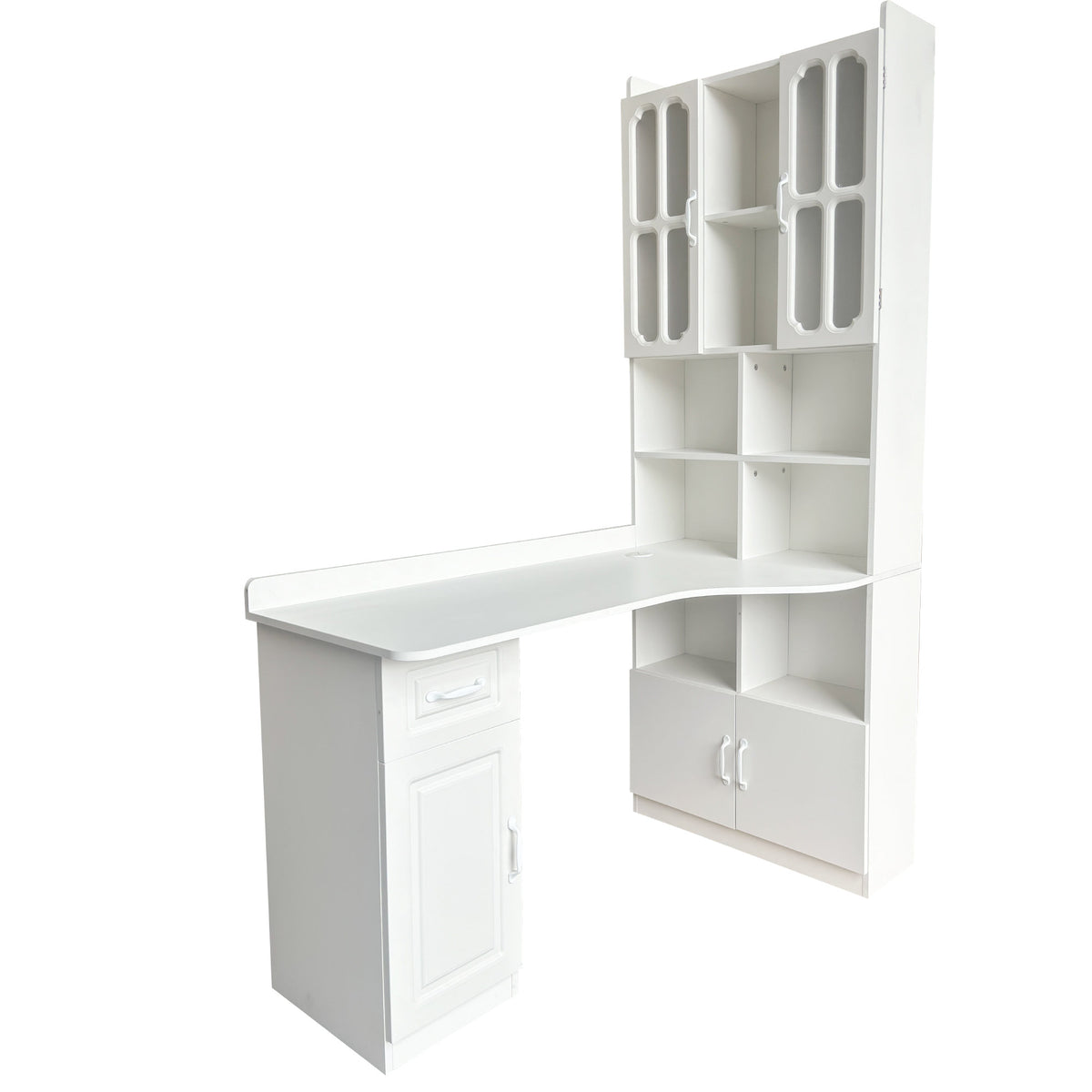 L-Shaped Corner Computer Desk for Home Office or Study desk, Study Modern Style Table with Drawers, Bookshelf & Hutch – Model W331S00203