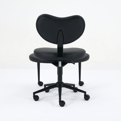 Meditation Chair Plus, Cross Legged Chair with Wheels, ADHD Chair, Criss Cross Desk Chair with Lumbar Support and Adjustable Stool – Black