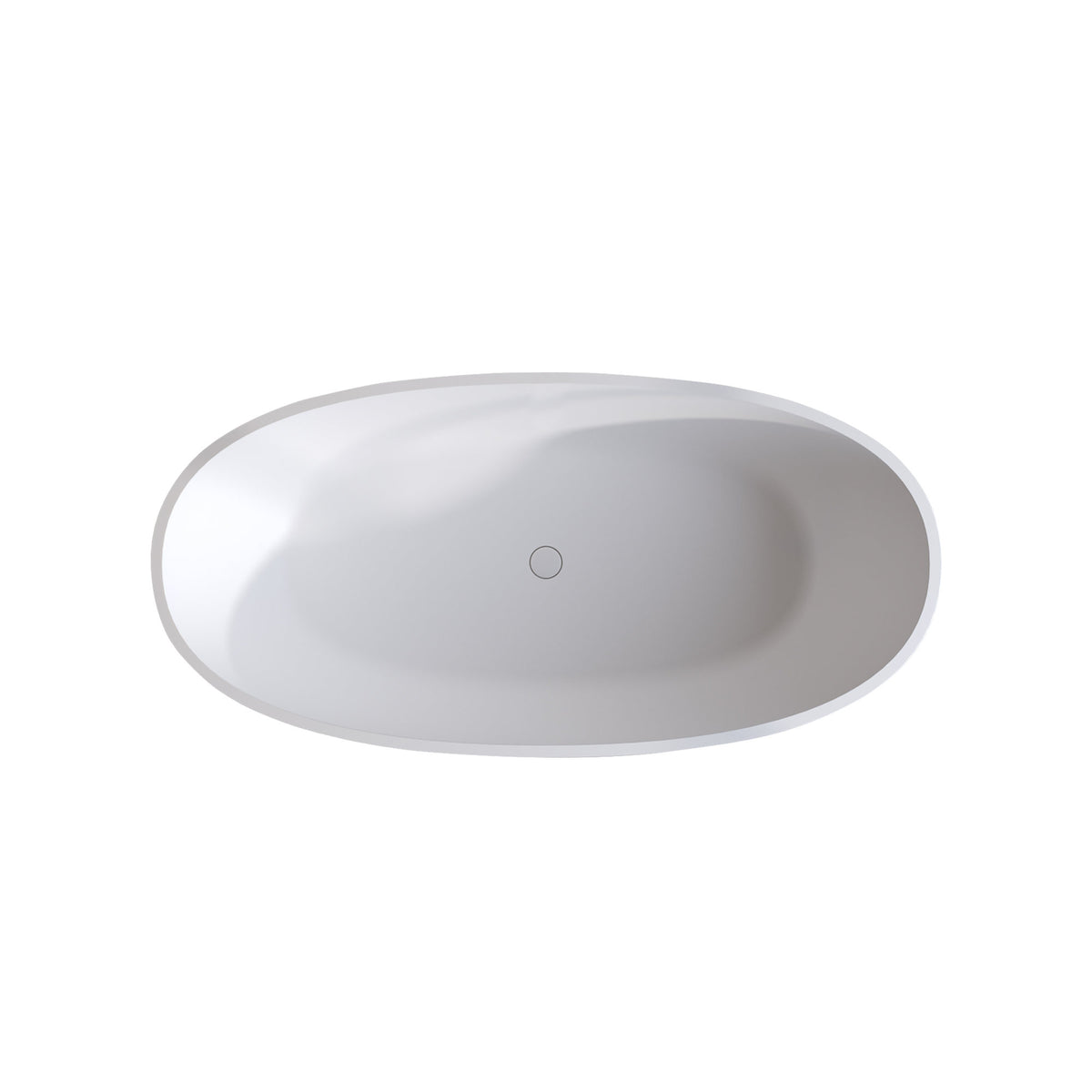 70.8″Solid Surface Matte Tub, Solid Surface Soaking Tub, Stone Resin Freestanding Bathtub, Thick Edge Stand Alone Tubs with Overflow